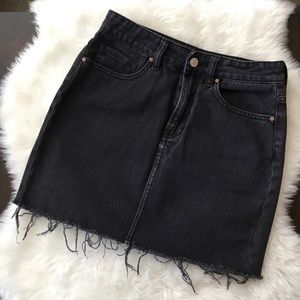 Pacsun Black Denim Cutoff High Waisted Skirt